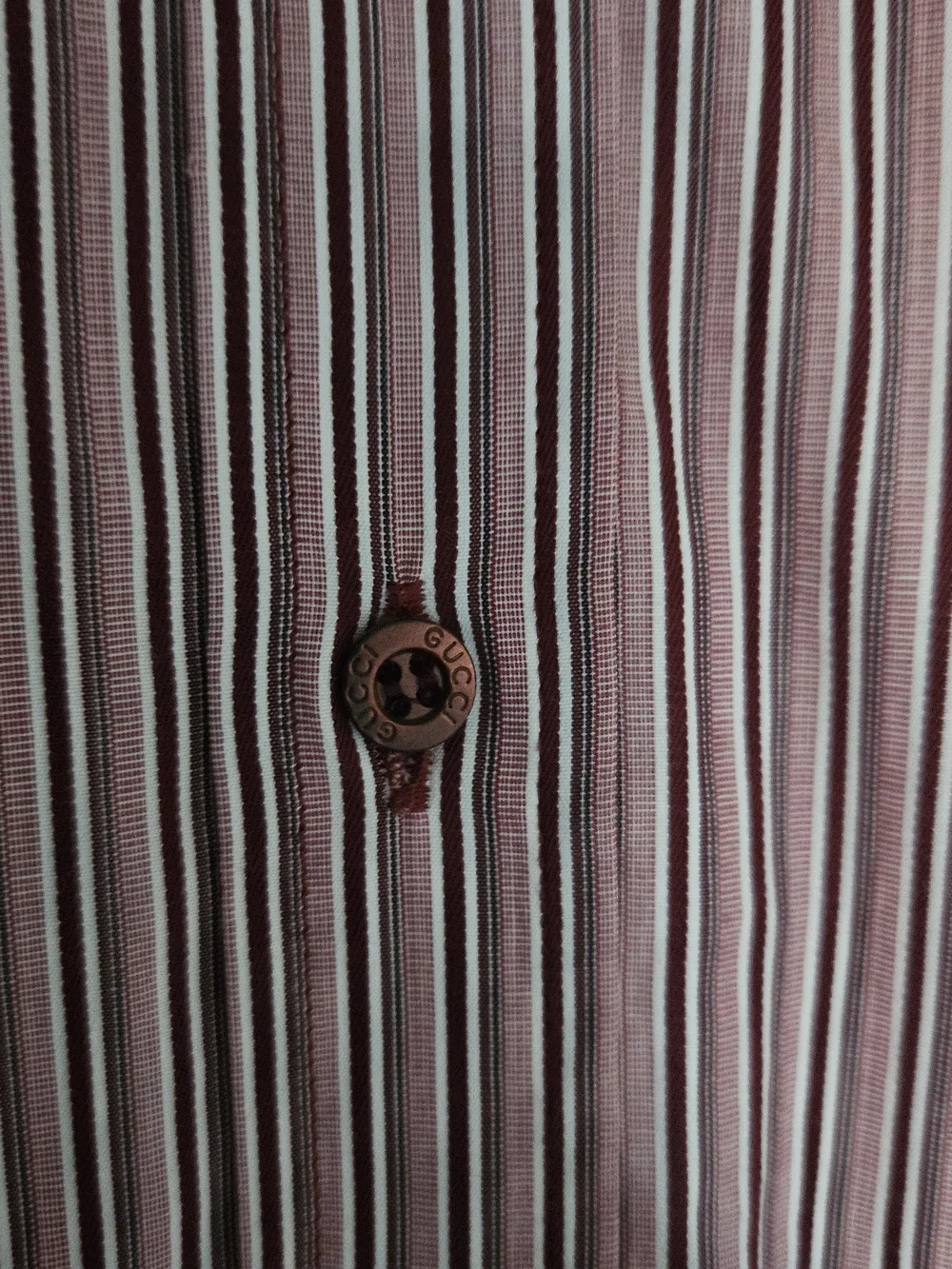 Tom Ford Gucci Men’s Burgundy and White Striped Dress Shirt